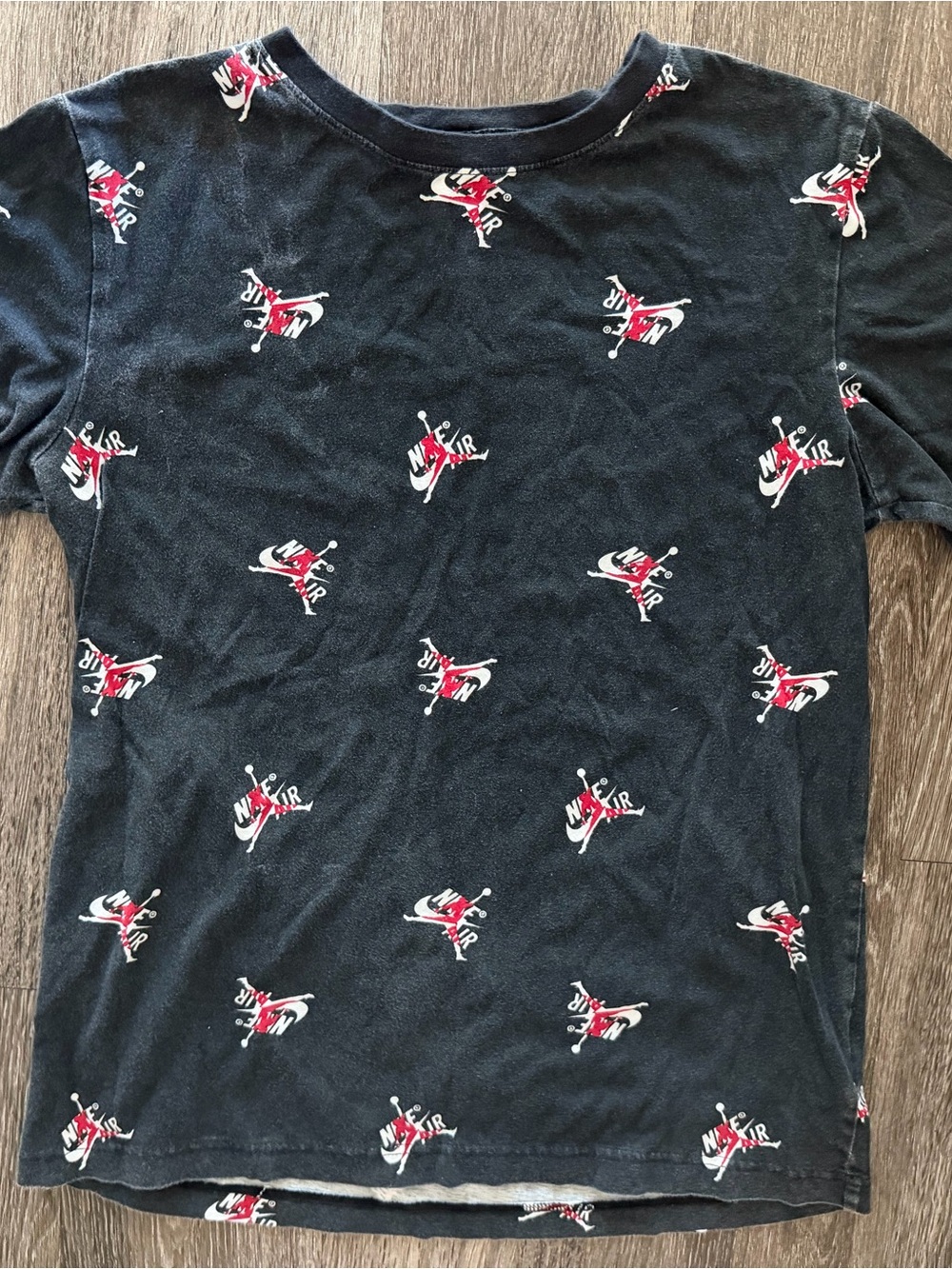 Jordan Black Short Sleeve Tee with Red & White Logos